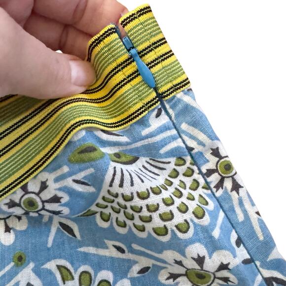 Free People Patterned Mini Skirt Beach Cover Up Semi Sheer Size 4 Blue Green - Picture 6 of 10